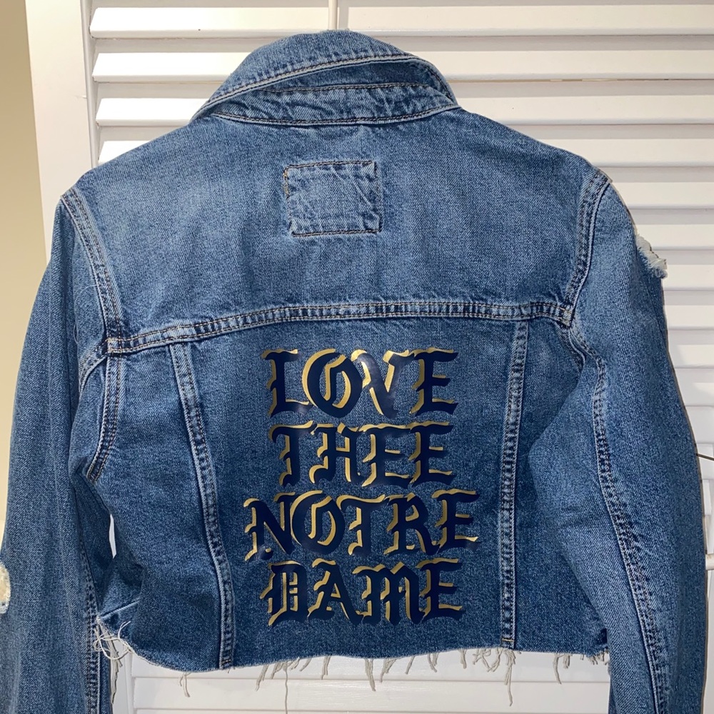 Notre Dame cropped jean jacket